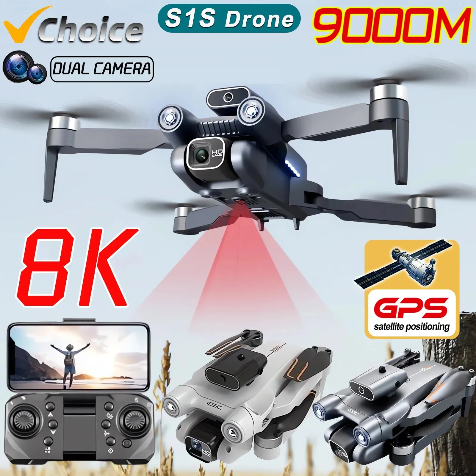New S1S 5G GPS Drone Camera 8K - Drone Multispectral บทวิจารณ์และราคา