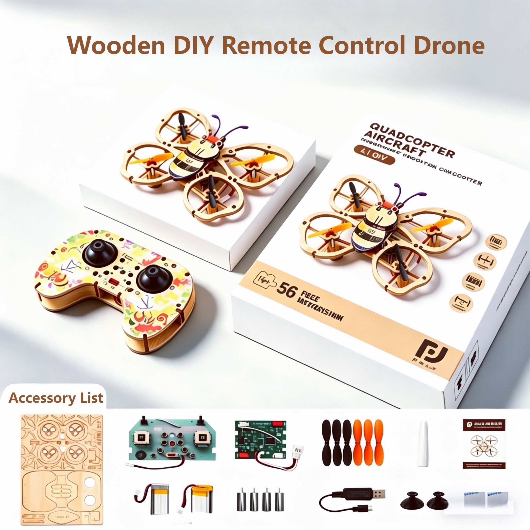 2026 New Wooden DIY Assembled  - Drone Aerial Photography บทวิจารณ์และราคา